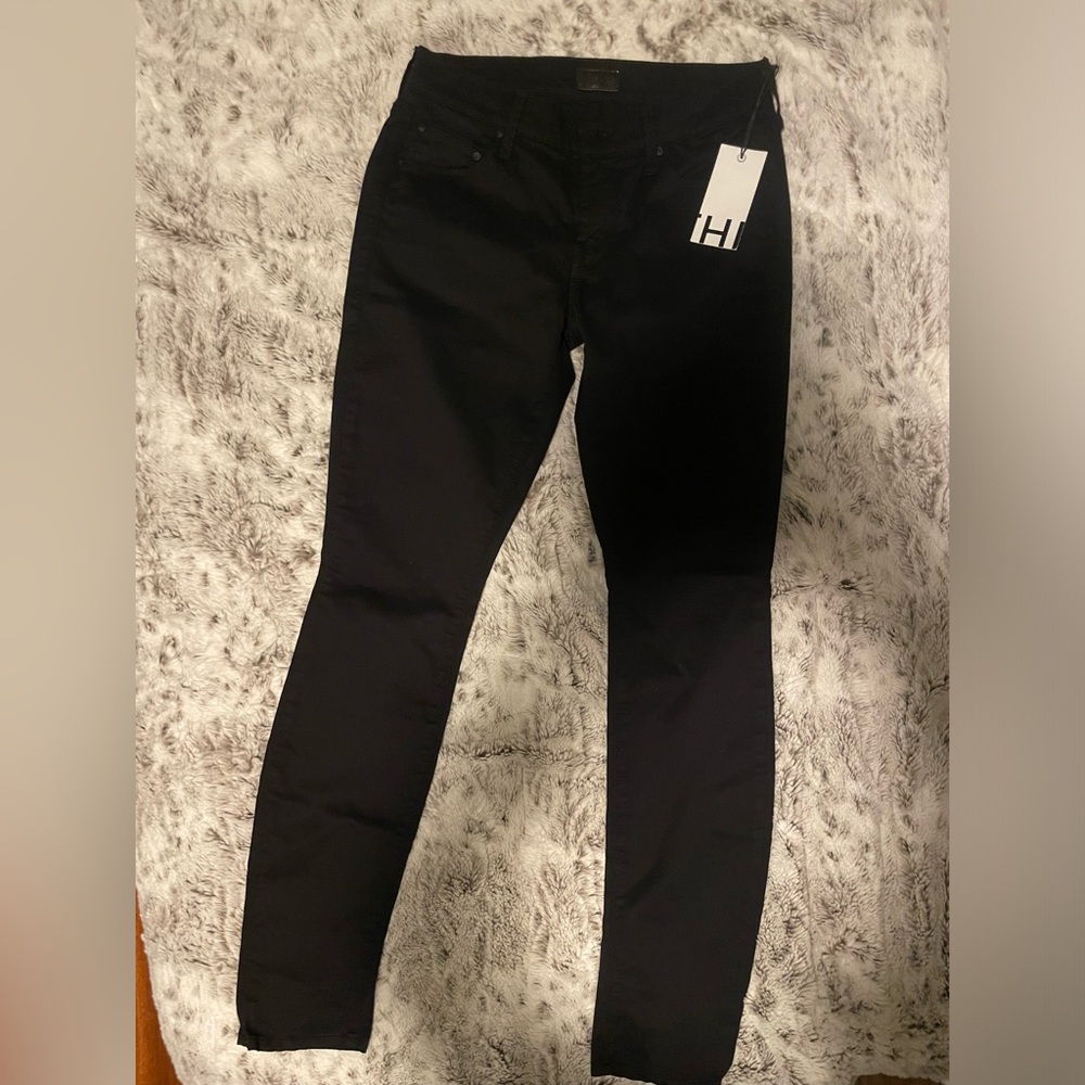 MOTHER the looker,  painted ladies black skinny jeans